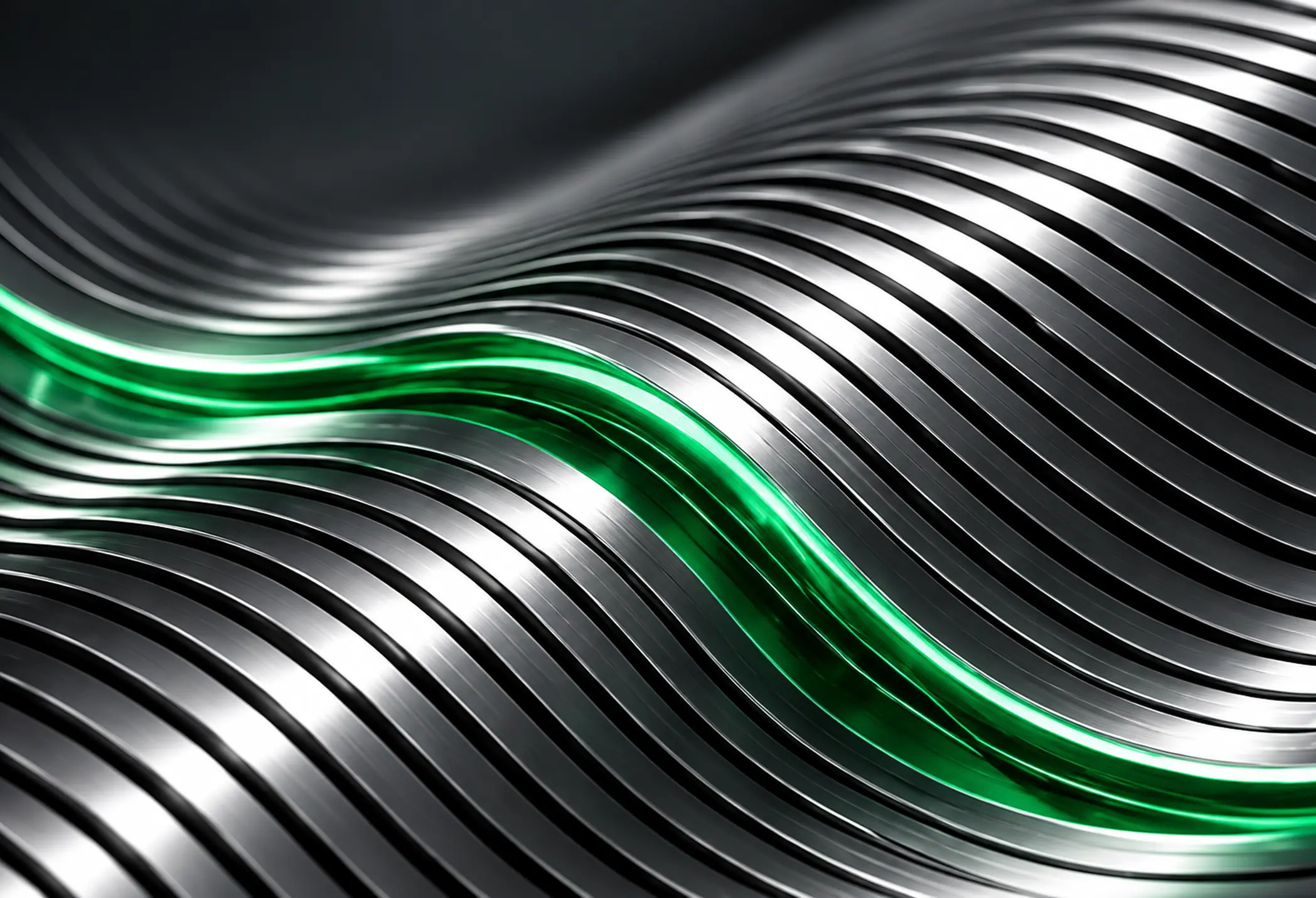 Silver lamellae carrying a fine emerald reflection