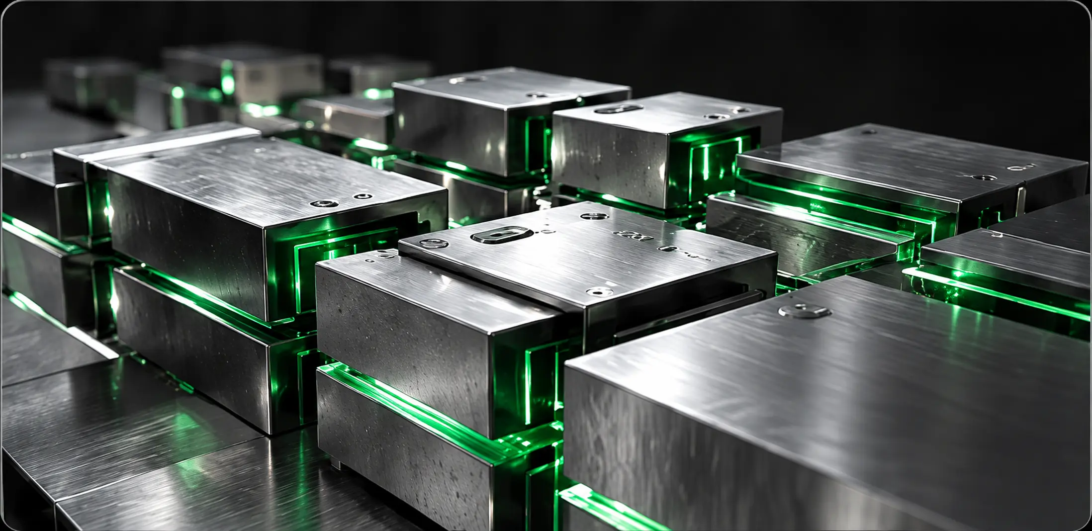 Precision metal modules joined by green channels